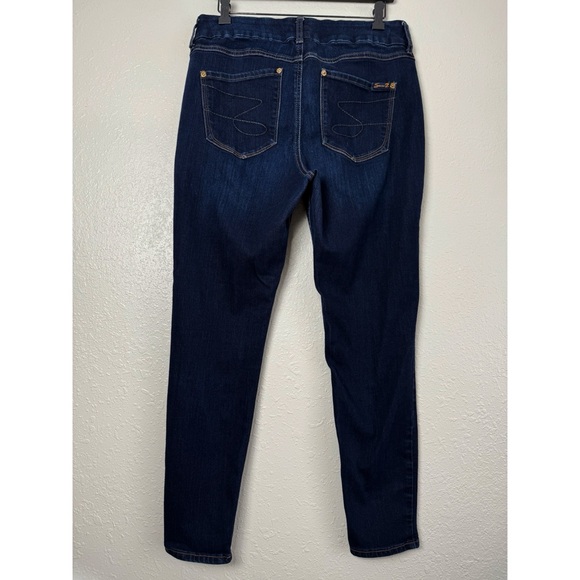 Seven7 dark wash stretch high rise skinny jeans 16 - Picture 5 of 9